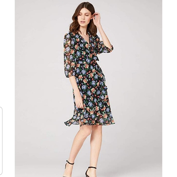 Truth & Fable Dresses & Skirts - Truth & Fable Floral Chiffon Wrap Dress, Sz 3xl